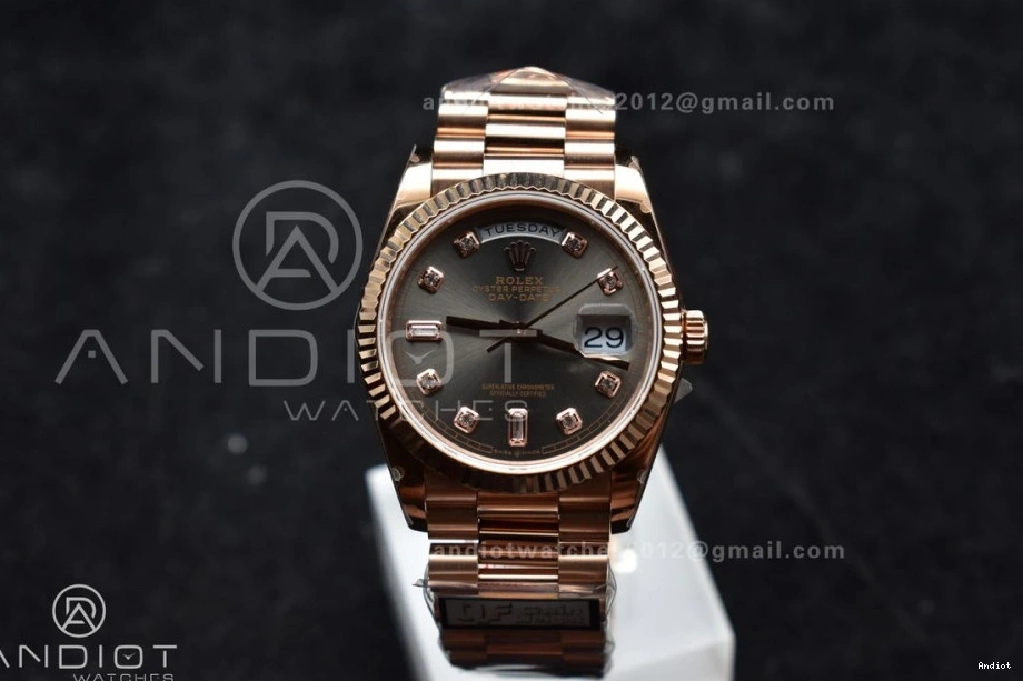 on RG vr3255 Best Steel 904L V5 Weight) Bracelet with Grey Diamond President Square Edition QF (Gain 36 Dial DayDate 1206